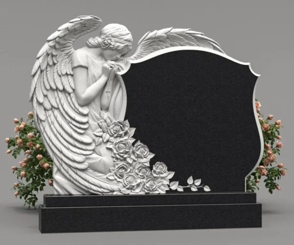 Гранітний меморіал з ангелом технології ЧПУ